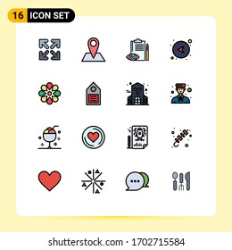 Paquete de iconos vectores de stock de 16 carteles de línea y símbolos para celebrar; a la izquierda; el trabajo atrasado; red; flechas Elementos editables de diseño de vectores creativos