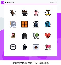 Stock Vector Icon Pack of 16 Line Signs and Symbols for coding; scissor; butterfly; lift; car Editable Creative Vector Design Elements