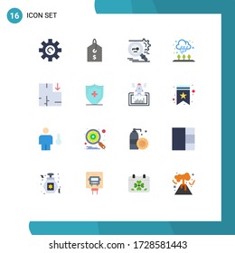 Stock Vector Icon Pack of 16 Line Signs and Symbols for plan; cold; search; rain; autumn Editable Pack of Creative Vector Design Elements