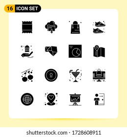 Stock Vector Icon Pack of 16 Line Signs and Symbols for charity; sportive; christmas; shoe; clothing Editable Vector Design Elements