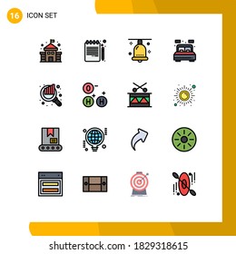 Stock Vector Icon Pack of 16 Line Signs and Symbols for chart; bed; celebration; room; home Editable Creative Vector Design Elements