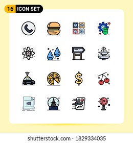 Stock Vector Icon Pack of 16 Line Signs and Symbols for react; gear; code; seo; development Editable Creative Vector Design Elements