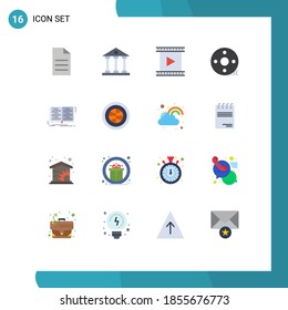 Stock Vector Icon Pack of 16 Line Signs and Symbols for clapper board; cinematography; school; action clapper; movie Editable Pack of Creative Vector Design Elements