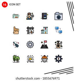 Stock Vector Icon Pack of 16 Line Signs and Symbols for coffee; usa; book; hand; folder Editable Creative Vector Design Elements
