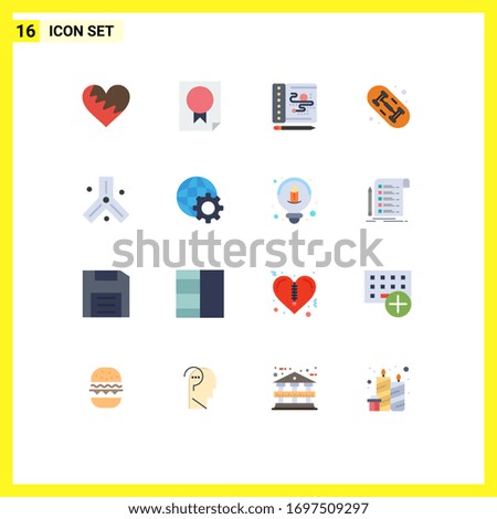 Stock Vector Icon Pack of 16 Line Signs and Symbols for cells; hobby; paper; board; watercolor Editable Pack of Creative Vector Design Elements