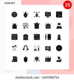 Stock-Vektorillustration-Icon-Pack mit 25 Strichzeichen und Symbolen für Pincil; Bildung; Karriere; Computer; Vektorillustration-Design-Elemente für Personen