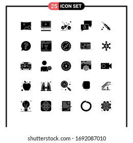 Stock-Vektorillustration-Icon-Packung mit 25 Line-Zeichen und -Symbolen für die Injektion; Nutzer; Zyklus; Mann; chattierbare Design-Elemente für Vektorillustrationen