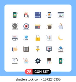 Stock Vector Icon Pack of 25 Line Signs and Symbols for web; internet; arrow; phone; emergency Editable Vector Design Elements