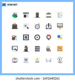 Stock Vector Icon Pack of 25 Line Signs and Symbols for management; business; buildings; building; finance Editable Vector Design Elements