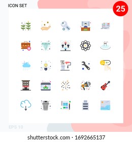 Stock Vector Icon Pack of 25 Line Signs and Symbols for identity; id; app; seminar; conference Editable Vector Design Elements