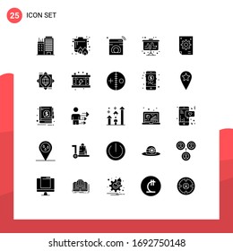 Paquete de 25 carteles y símbolos para empresas con vectores de material; estrategia; internet; mercado; elementos de diseño de vectores editables para WiFi