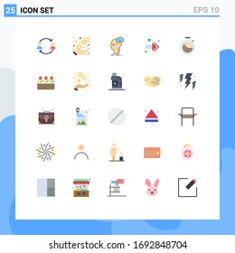 Stock-Vektorillustration-Icon-Pack mit 25 zeilenweisen Zeichen und Symbolen für die Messung; rückwärts; Einnahmen; Pfeil; Design-Elemente für Vektorillustrationen mit Ideen