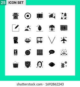 Stock Vector Icon Pack of 25 Line Signs and Symbols for experiment; burner; bathroom; technology; camera Editable Vector Design Elements