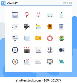 Stock Vector Icon Pack of 25 Line Signs and Symbols for result; notepad; mark; server; computer Editable Vector Design Elements