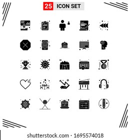 Stock Vector Icon Pack of 25 Line Signs and Symbols for arrow; programming; avatar; language; padlock Editable Vector Design Elements