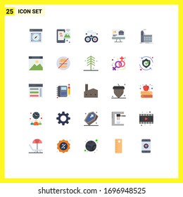 Stock Vector Icon Pack of 25 Line Signs and Symbols for factory; speaker; iot; bag; game Editable Vector Design Elements