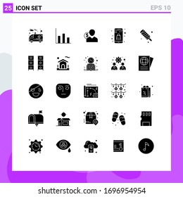Stock Vector Icon Pack of 25 Line Signs and Symbols for summer; shopping; costs; plain; person Editable Vector Design Elements