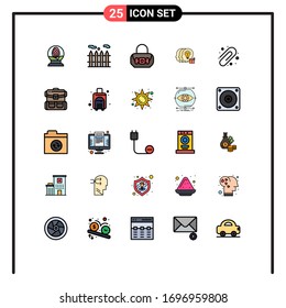 Paquete de iconos vectores estándar de 25 señales de línea y símbolos para mochila; clip; bolsa; educación; elementos de diseño de vectores editables del personal