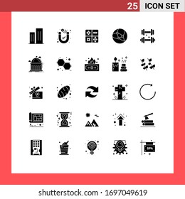 Paquete de 25 carteles y símbolos para la atención de la salud; campanario; magnético; web; elementos de diseño de vectores editables de Internet