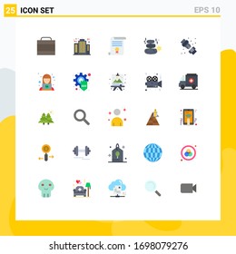 Stock Vector Icon Pack of 25 Line Signs and Symbols for stone; spa; certificate; rock; education Editable Vector Design Elements