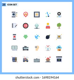 Stock Vector Icon Pack of 25 Line Signs and Symbols for data; down; box; direction; arrows Editable Vector Design Elements