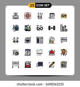 Stock Vector Icon Pack of 25 Line Signs and Symbols for travel; development; earring; com; browser Editable Vector Design Elements