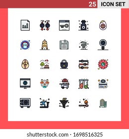 Stock-Vektorillustration-Icon-Pack mit 25 Strichzeichen und Symbolen für Ostern; Spa; Schlagwörter; Öl; Aromatherapie Bearbeitbare Vektorillustration Design Elemente