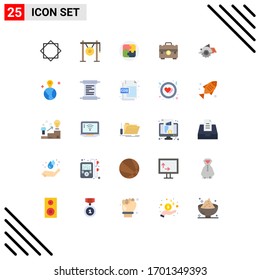 Stock-Vektorillustration-Icon-Paket mit 25 Linien-Zeichen und -Symbolen für das Portfolio; Unternehmen; Ton, Aktenkoffer; Design-Elemente für die bearbeitbare Vektorillustration