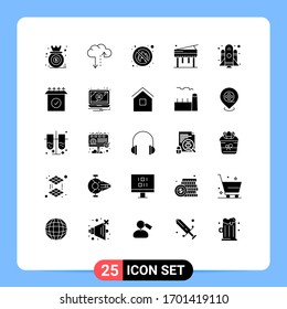 Stock Vector Icon Pack of 25 Line Signs and Symbols for startup; rocket; fighter; piano; education Editable Vector Design Elements