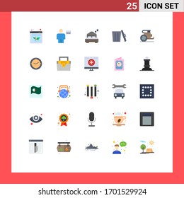 Stock Vector Icon Pack of 25 Line Signs and Symbols for horses; trash; debit; garbage; ecology Editable Vector Design Elements