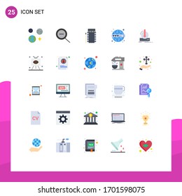 Stock Vector Icon Pack of 25 Line Signs and Symbols for dlc; addition; fire; www; web Editable Vector Design Elements