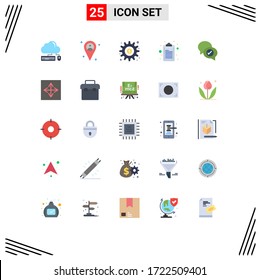 Paquete de 25 carteles y símbolos para empresas con vectores de material; nota; dólar; portapapeles; opciones Elementos de diseño de vectores editables