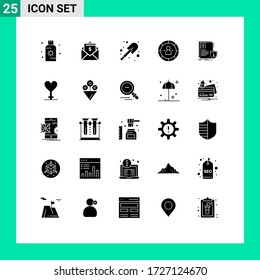 Stock Vector Icon Pack of 25 Line Signs and Symbols for document; management; mail; efficiency; chart Editable Vector Design Elements