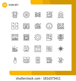Stock Vector Icon Pack of 25 Line Signs and Symbols for farm; agriculture; woofer; invoice; bill Editable Vector Design Elements