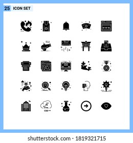 Stock Vector Icon Pack of 25 Line Signs and Symbols for web; nurse; team; medical; sound Editable Vector Design Elements