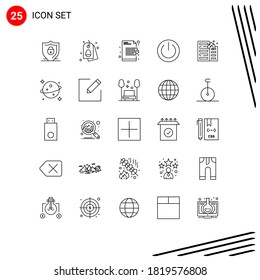 Stock-Vektorsymbol-Paket mit 25 Zeichen und Symbolen für i; am; Kryptographie; abgeschaltet; Editierbare Vektordesign-Elemente löschen