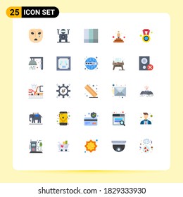 Stock Vector Icon Pack of 25 Line Signs and Symbols for world; globe; grid layout; winner; podium Editable Vector Design Elements