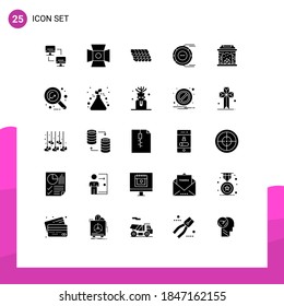 Stock Vector Icon Pack of 25 Line Signs and Symbols for chimney; estimation; roof; diagram; allocation Editable Vector Design Elements