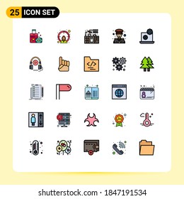 Stock Vector Icon Pack of 25 Line Signs and Symbols for setting; laptop; cabinet; transportation; avatar Editable Vector Design Elements
