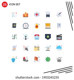 Stock-Vektorsymbol-Paket mit 25 zeilenweisen Zeichen und Symbolen für den Monitor; Ahorn, Büro; Blatt; Herbstbearbeitete Vektordesign-Elemente