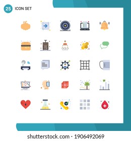 Paquete de iconos vectores de material de 25 señales y símbolos de línea para comunicación; notas; día; nota; elementos de diseño de vectores editables para portátiles