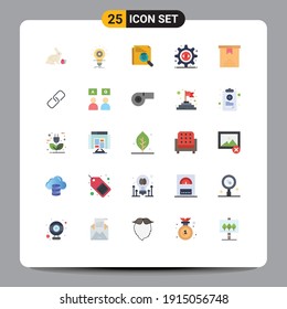 Stock Vector Icon Pack of 25 Line Signs and Symbols for gear; programming interface; light; html; page search Editable Vector Design Elements
