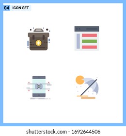 Stock Vector Icon Pack of 4 Line Signs and Symbols for aid; api; kit; left; mobile Editable Vector Design Elements