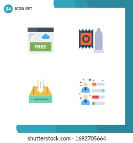 Stock Vector Icon Pack of 4 Line Signs and Symbols for access; box; technology; medical; document Editable Vector Design Elements