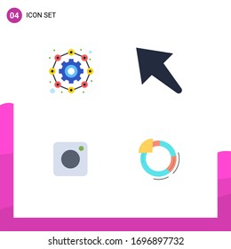 Stock-Vektorillustration-Icon-Paket mit 4 Zeichen und Symbolen für Partner; Foto; arbeiten; hoch; Design-Elemente für Vektorillustrationen mit bearbeitbarer Grafik