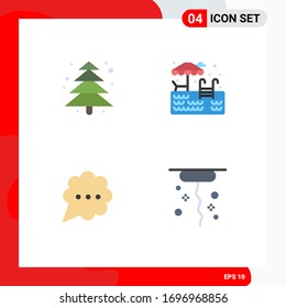 Stock Vector Icon Pack of 4 Line Signs and Symbols for plant; corkscrew; water; bubble; giving Editable Vector Design Elements