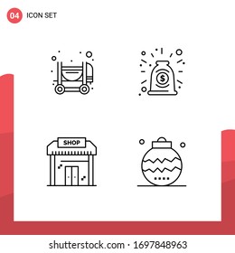 Paquete de iconos vectores estándar de 4 señales de línea y símbolos para hormigón; educación; acuerdo; trato; elementos de diseño de vectores editables de tienda