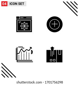 Paquete de iconos vectores estándar de 4 señales de línea y símbolos para web; negocios; internet; más; elementos de diseño de vectores editables de código de barras