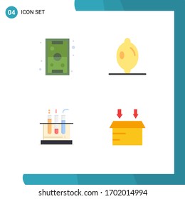 Stock Vector Icon Pack of 4 Line Signs and Symbols for fun; lab; play; lemon; box Editable Vector Design Elements