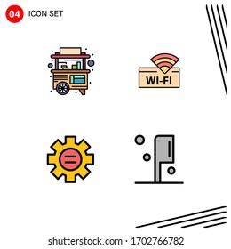 Paquete de iconos vectoriales de 4 señales de línea y símbolos para alimentos; educación; tailandia; servicio; elementos de diseño de vectores editables de engranajes